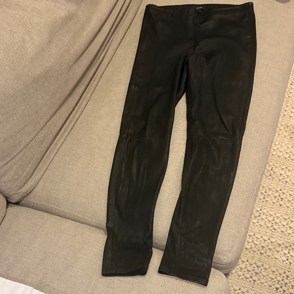 Theory Black Faux Leather Pants